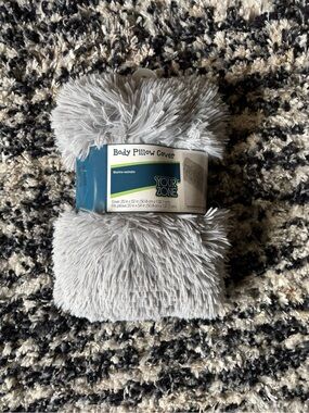 Gray Faux Fur Pillow Cover